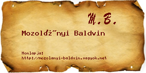 Mozolányi Baldvin névjegykártya